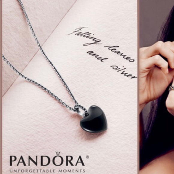 Pandora Black Onyx Heart Pendant 
